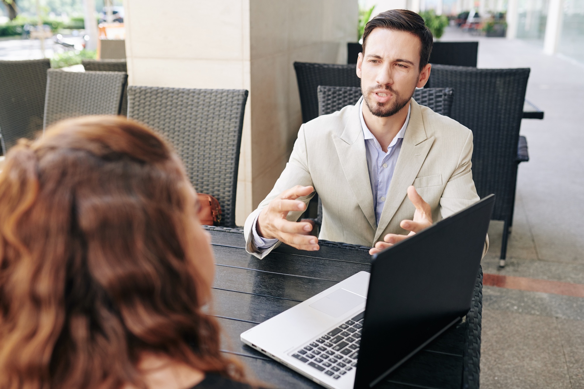 Man proving point in argument